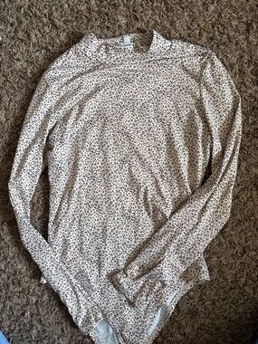 Gaze Mock Neck Leopard Print Bodysuit